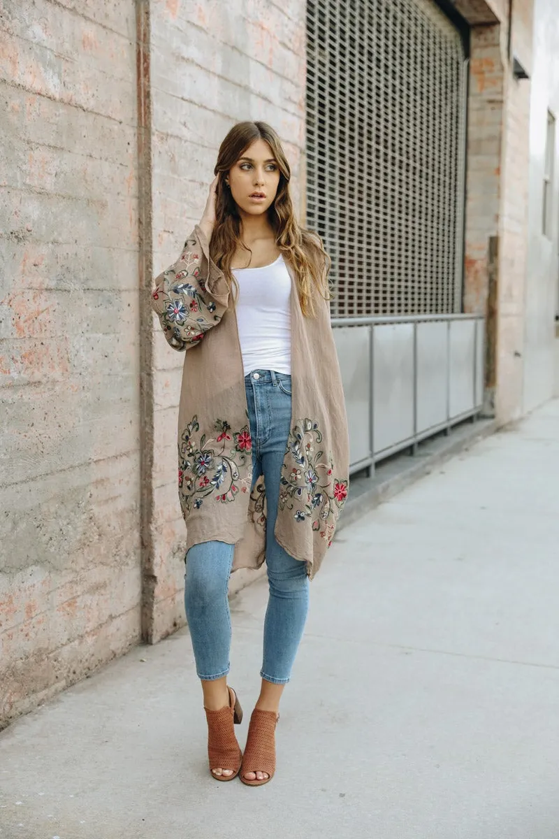 Long Floral Kimono Cardigan - 7 colors