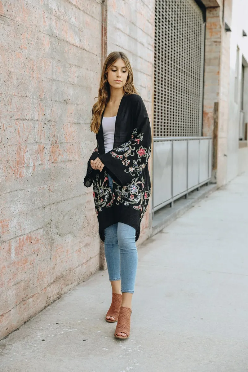 Long Floral Kimono Cardigan - 7 colors