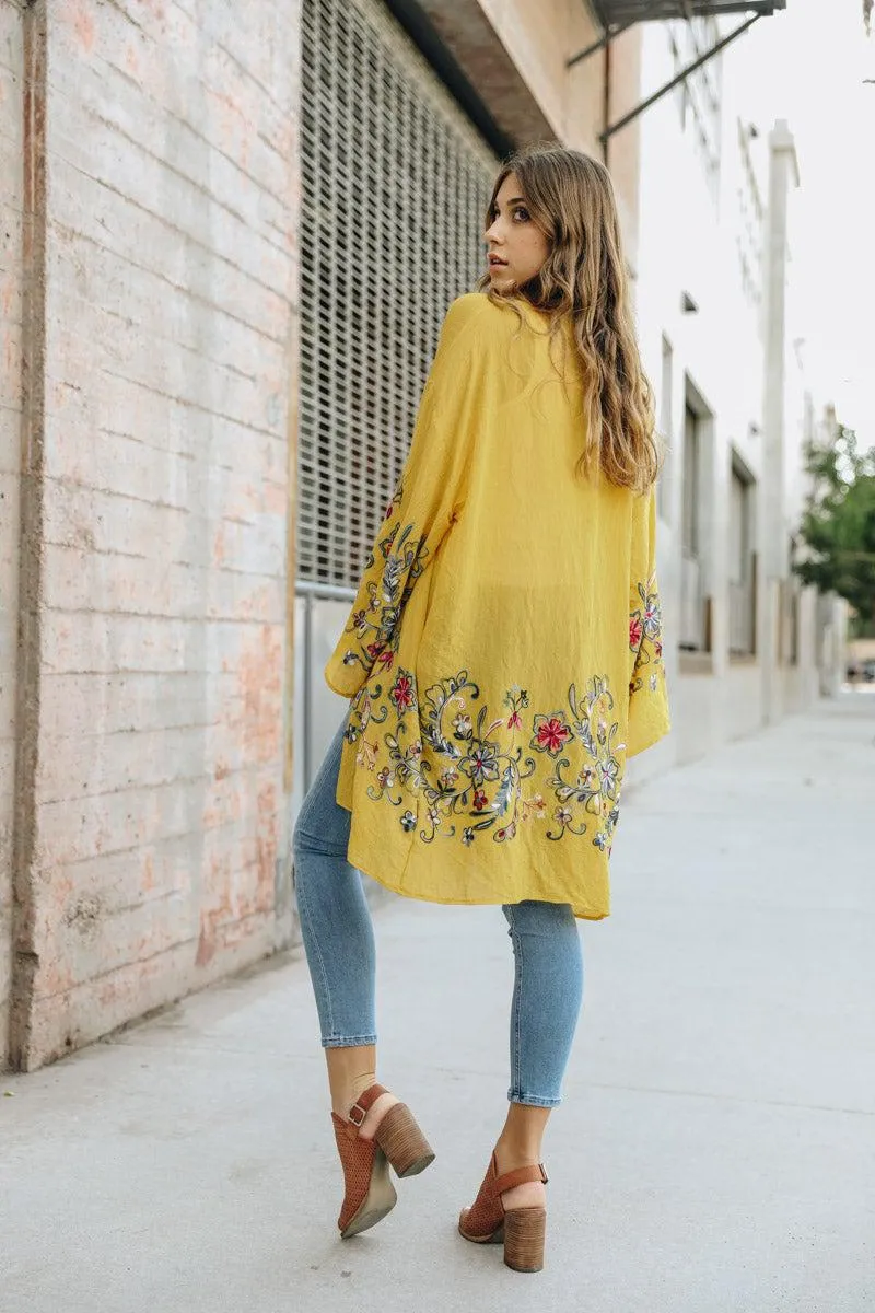 Long Floral Kimono Cardigan - 7 colors