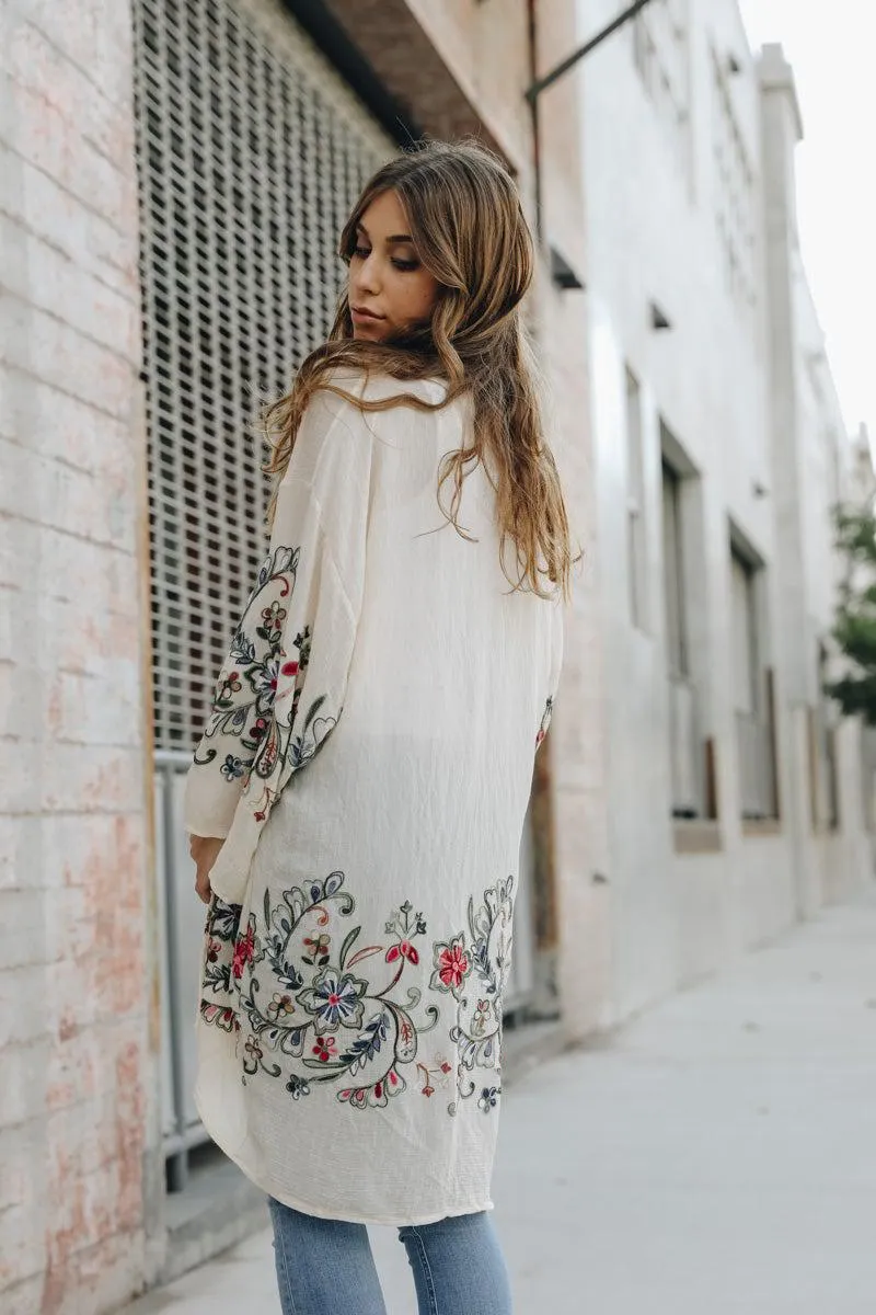 Long Floral Kimono Cardigan - 7 colors