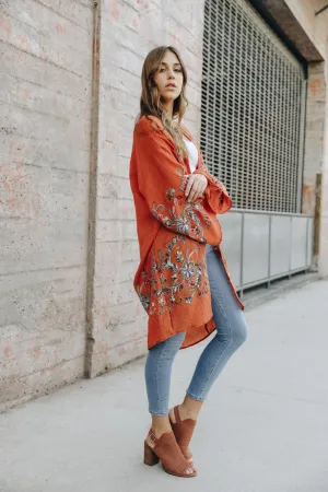 Long Floral Kimono Cardigan - 7 colors