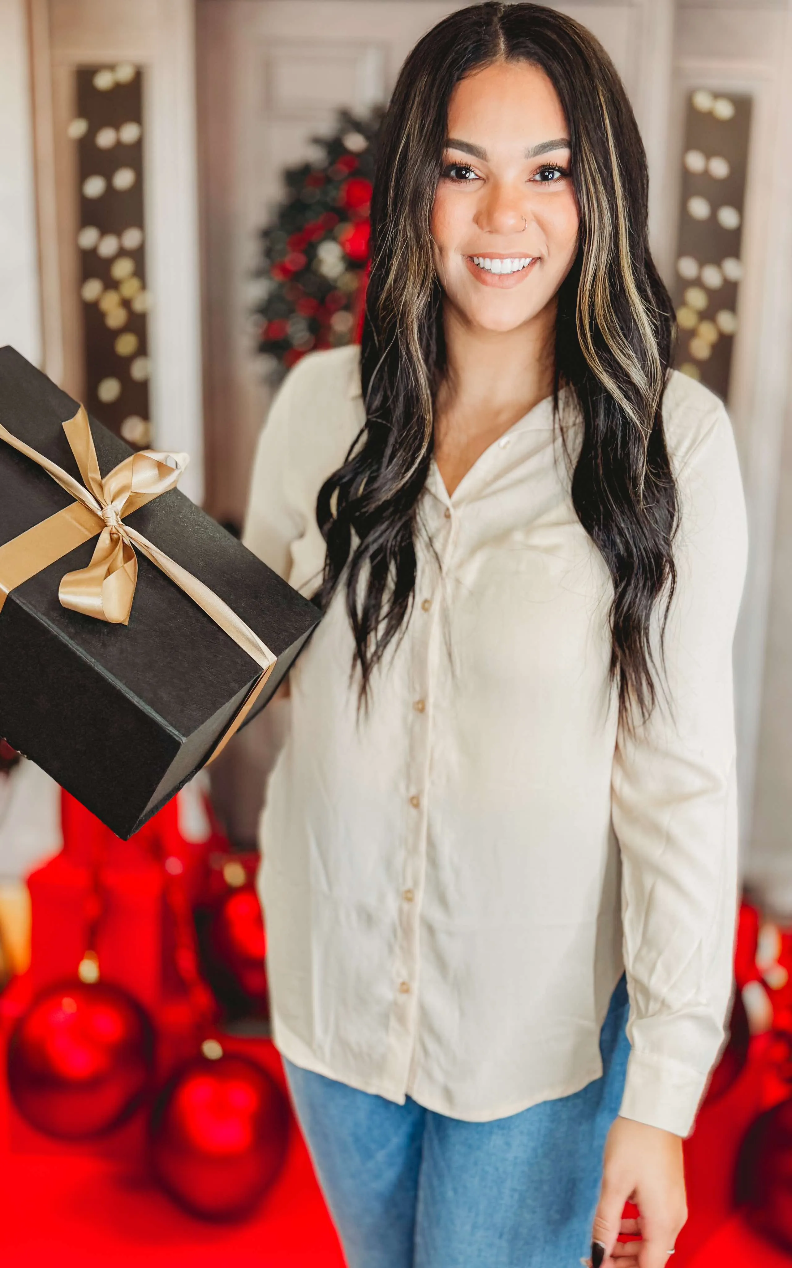 Long Sleeve Chiffon Blouse* - Final Sale