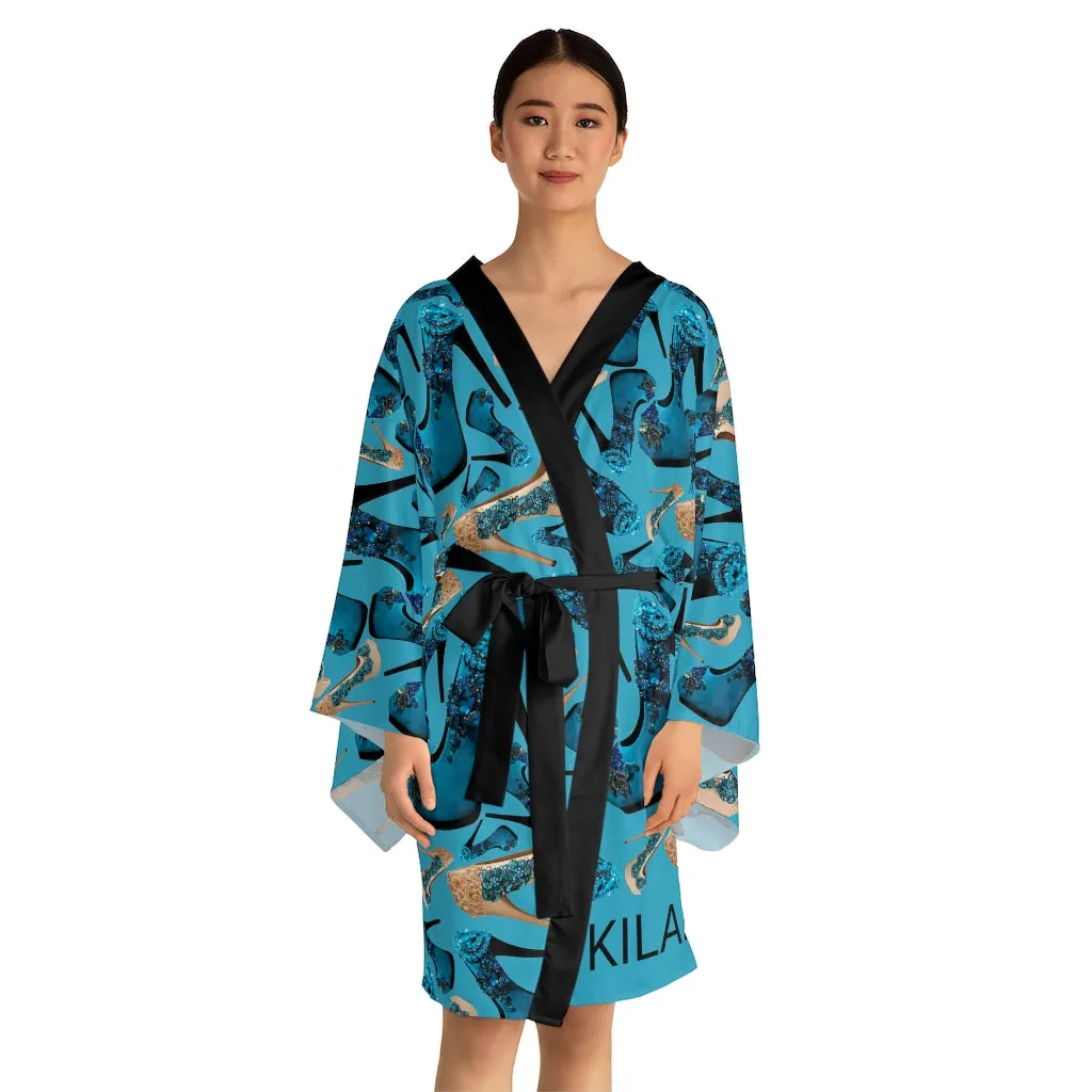 Long Sleeve Kimono Robe Eisla 'Blue Sky'