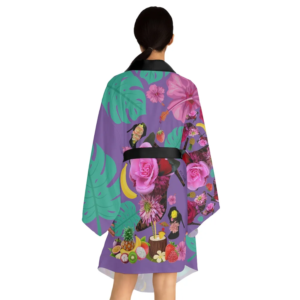 Long Sleeve Kimono Robe 'Jungle Fashion'