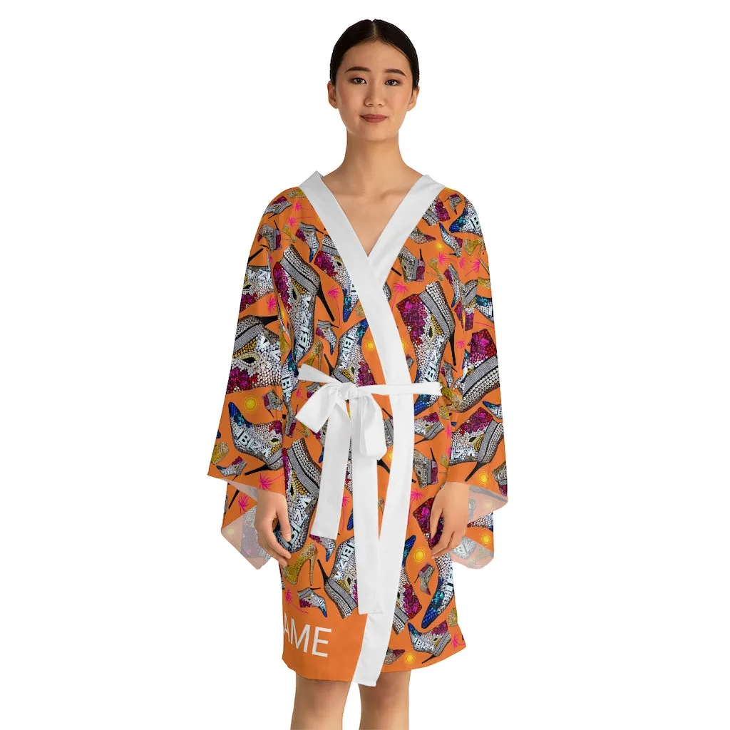Long Sleeve Kimono Robe 'Neon Island'