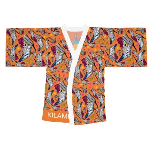 Long Sleeve Kimono Robe 'Neon Island'