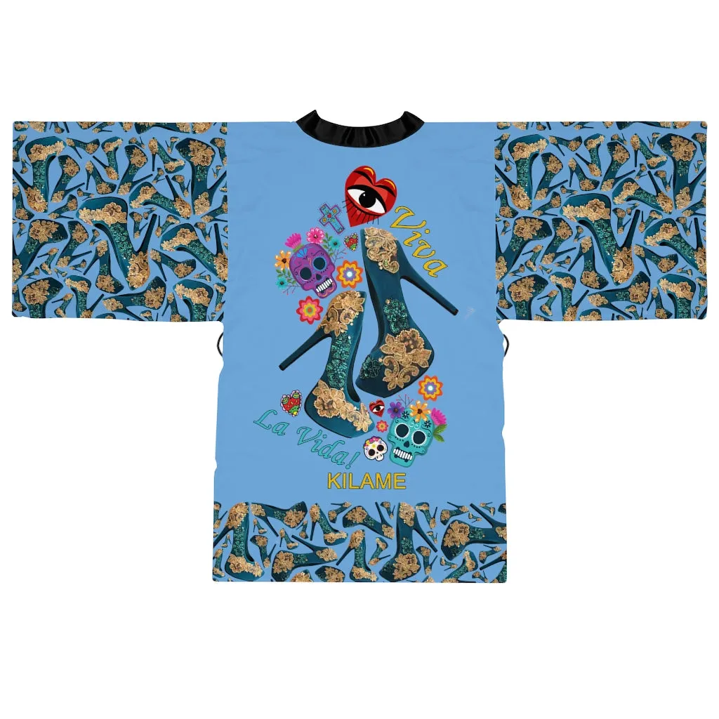 Long Sleeve Kimono Robe 'Viva la vida'