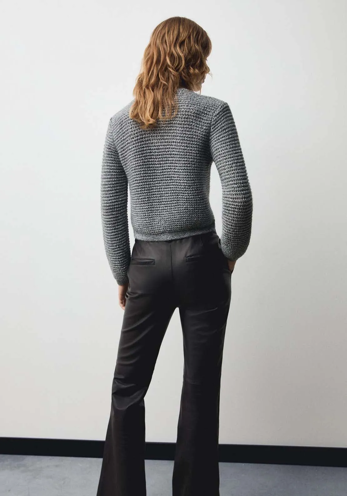 Long sleeve short buttoned cardigan - Grey