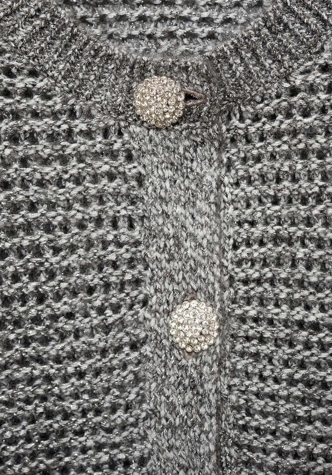 Long sleeve short buttoned cardigan - Grey