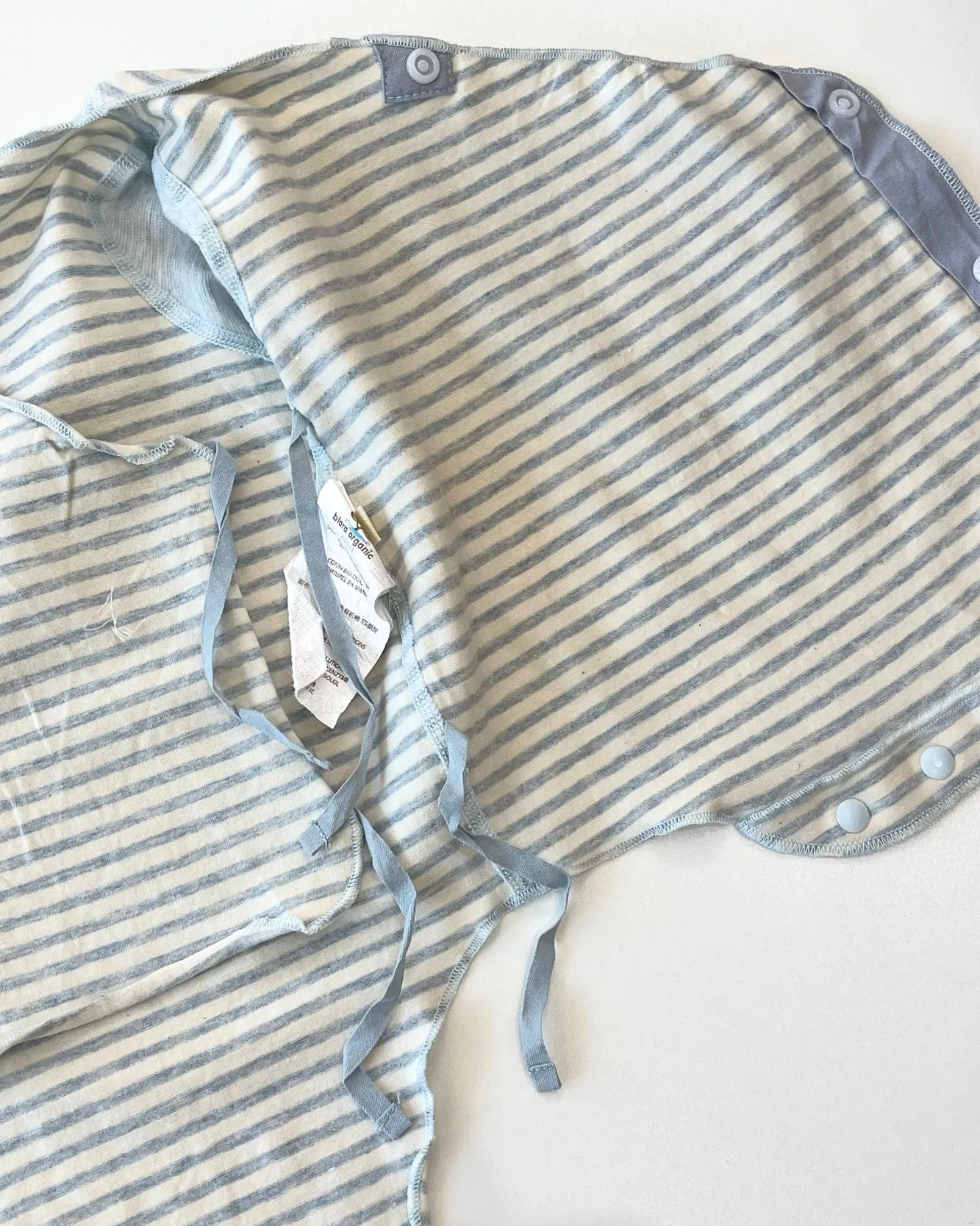 Long Sleeve Snap-on Kimono Bodysuits Bundle (Pack of 2, Blue Stripe & Light Grey Stripe)