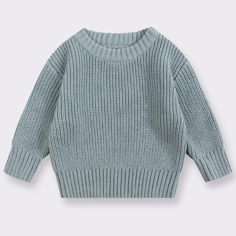Long Sleeve Solid Color Knit Sweater