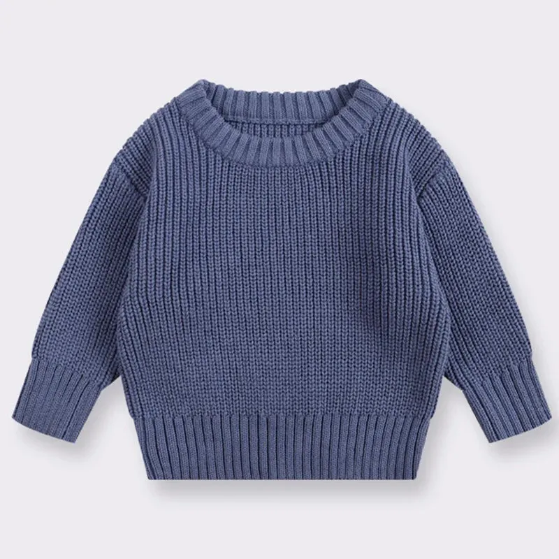 Long Sleeve Solid Color Knit Sweater