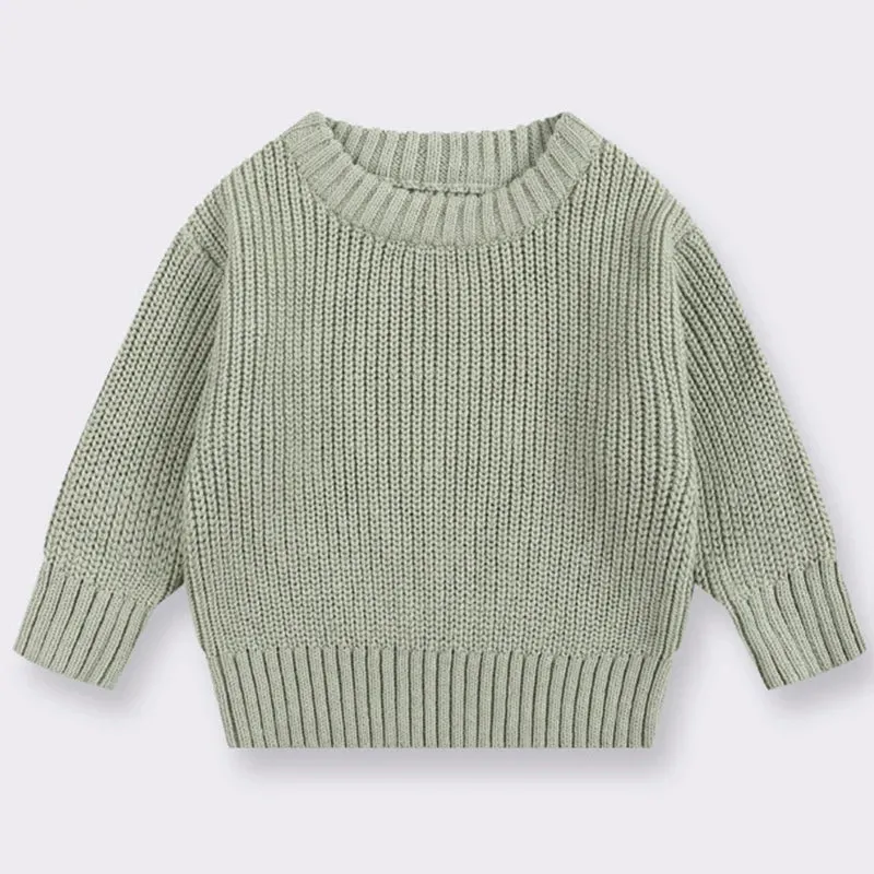 Long Sleeve Solid Color Knit Sweater