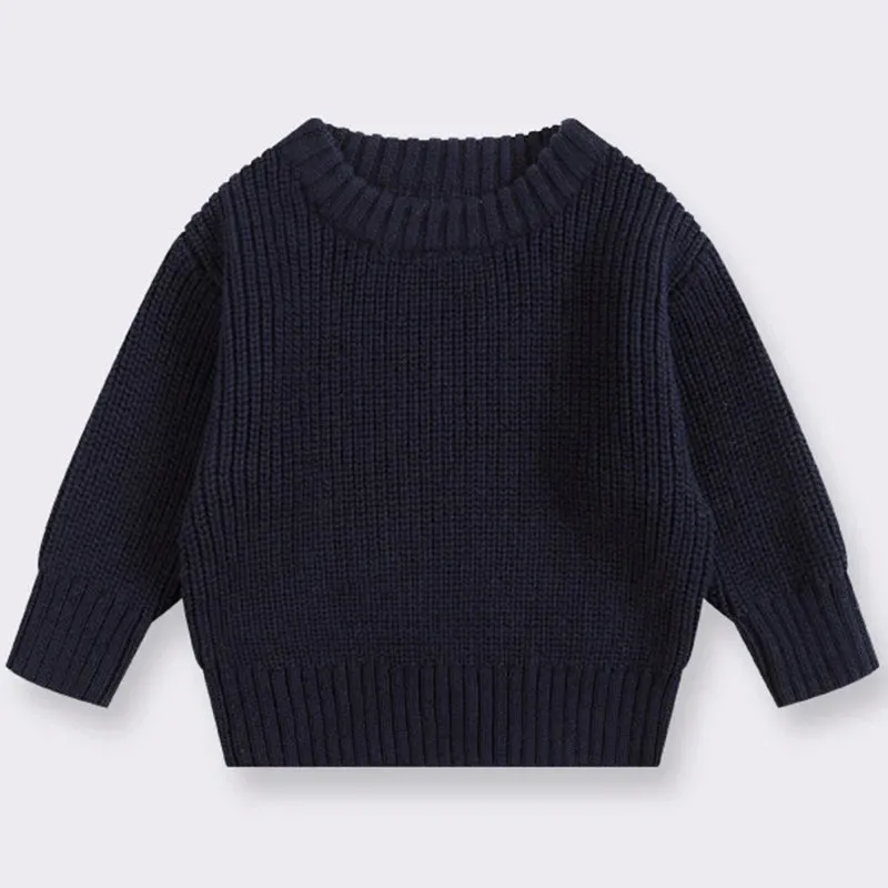 Long Sleeve Solid Color Knit Sweater
