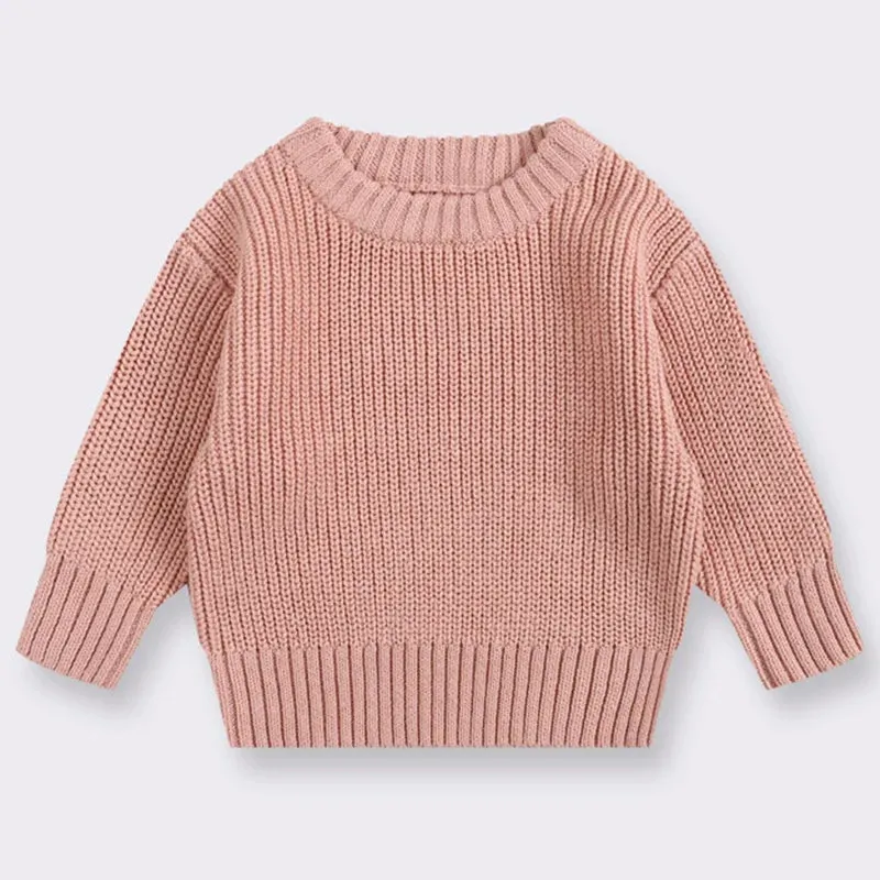Long Sleeve Solid Color Knit Sweater