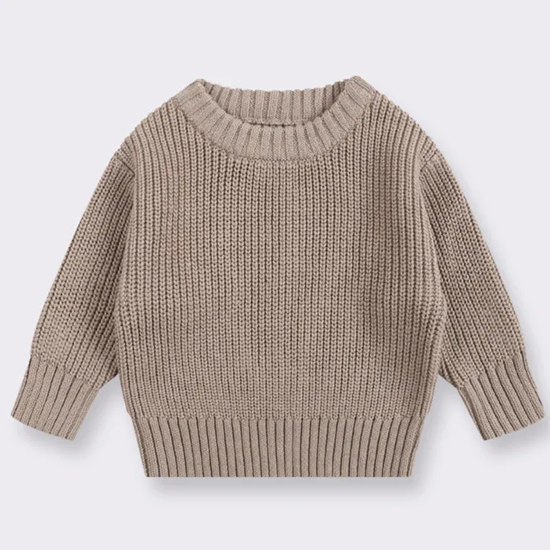 Long Sleeve Solid Color Knit Sweater