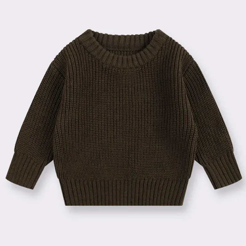 Long Sleeve Solid Color Knit Sweater