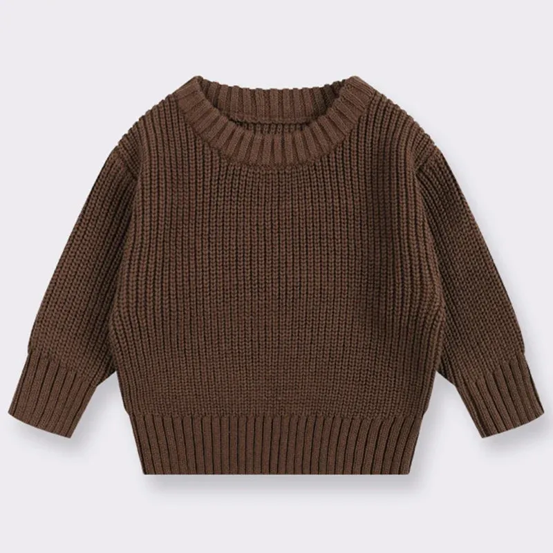 Long Sleeve Solid Color Knit Sweater