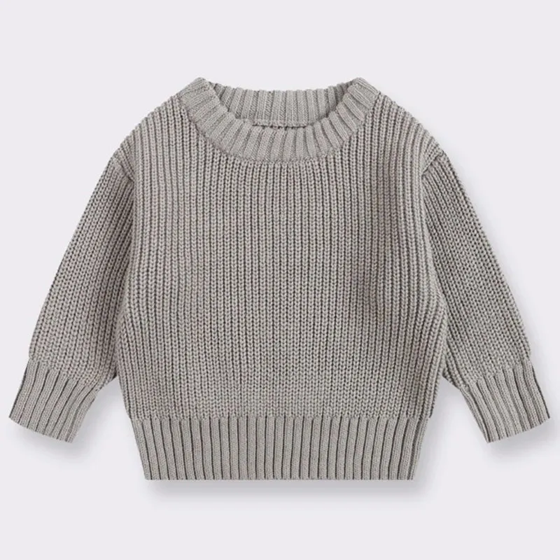 Long Sleeve Solid Color Knit Sweater