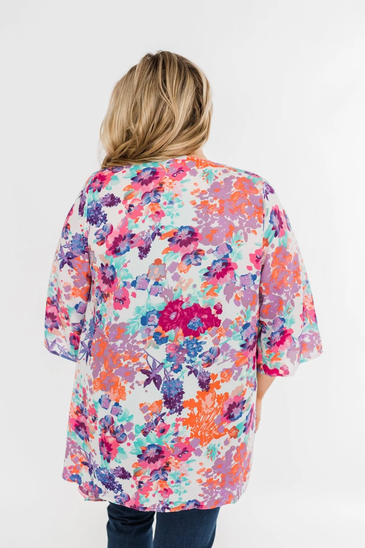 Longing For Your Love Floral Kimono- Multi-Color