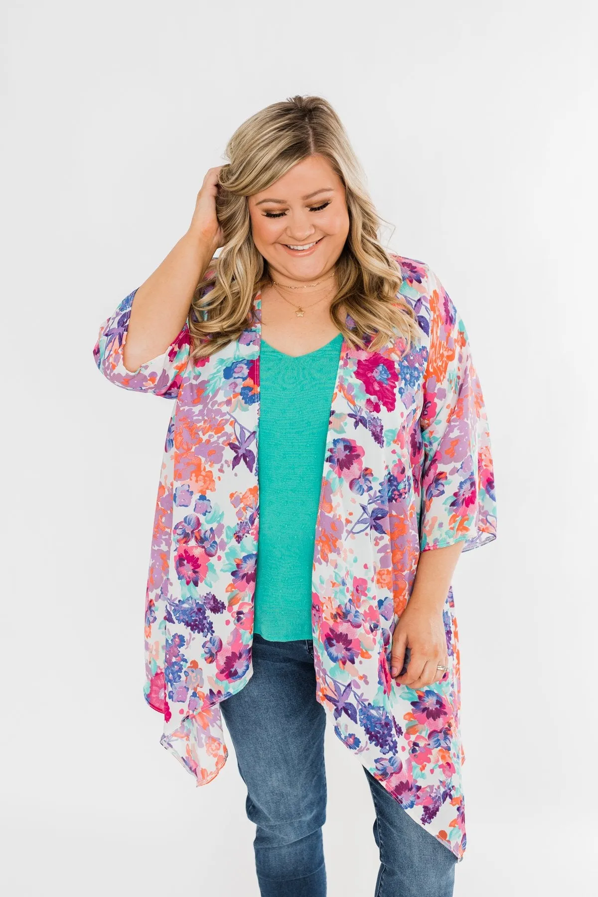 Longing For Your Love Floral Kimono- Multi-Color