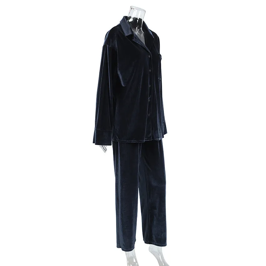 Loose Long Sleeved Casual Cardigan Pajamas