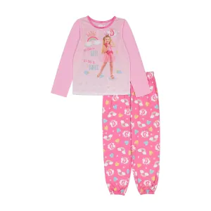 Love Diana Girls Pajama Set, Long Sleeve Top and Pants 2pc PJ Outfit, 4-10, Pink
