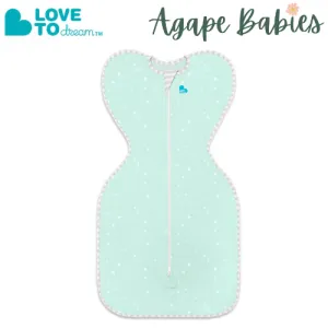 Love To Dream Swaddle UP Lite 0.2 tog Mint (Stars Design) - 3 Sizes