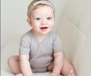 Lovedbaby - Short Sleeve Kimono Bodysuit - Light Gray