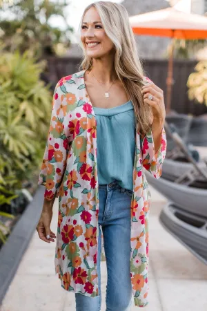 Lovely Days Ahead Floral Kimono- Ivory