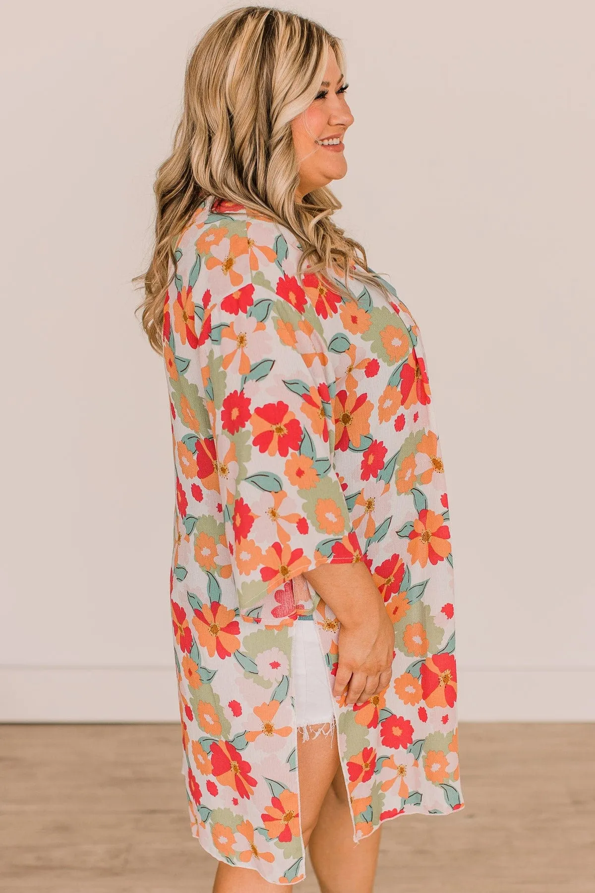 Lovely Days Ahead Floral Kimono- Ivory