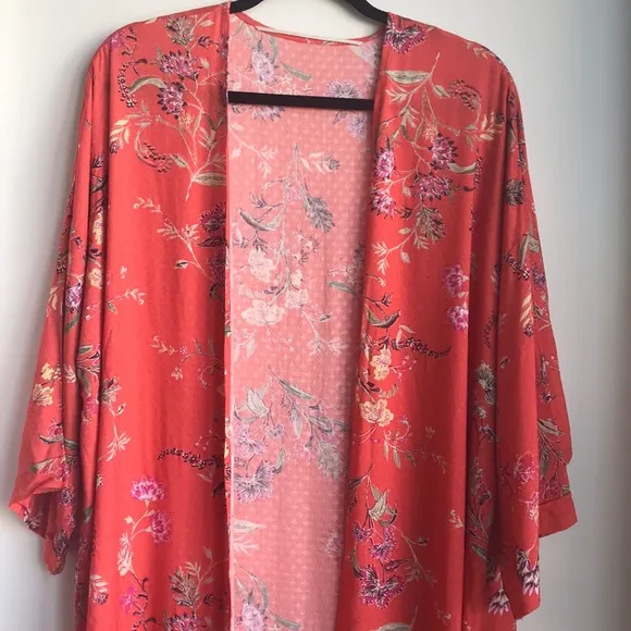 Lucky Brand Floral Textured Kimono