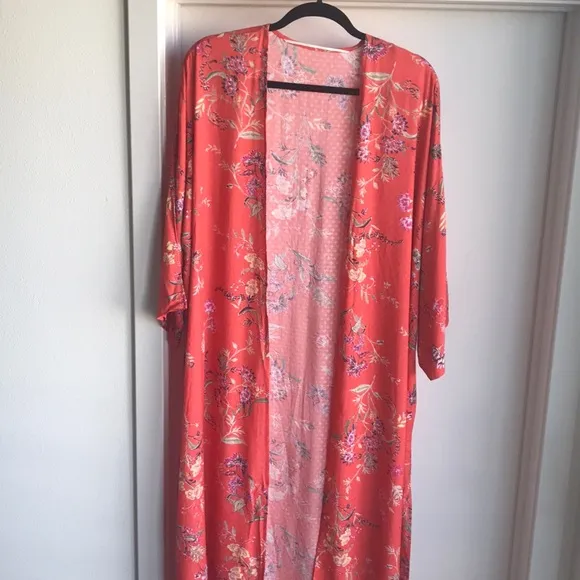 Lucky Brand Floral Textured Kimono