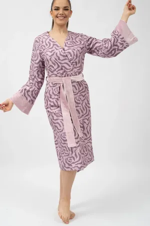 Luxurious Japanese-Style Printed Kimono