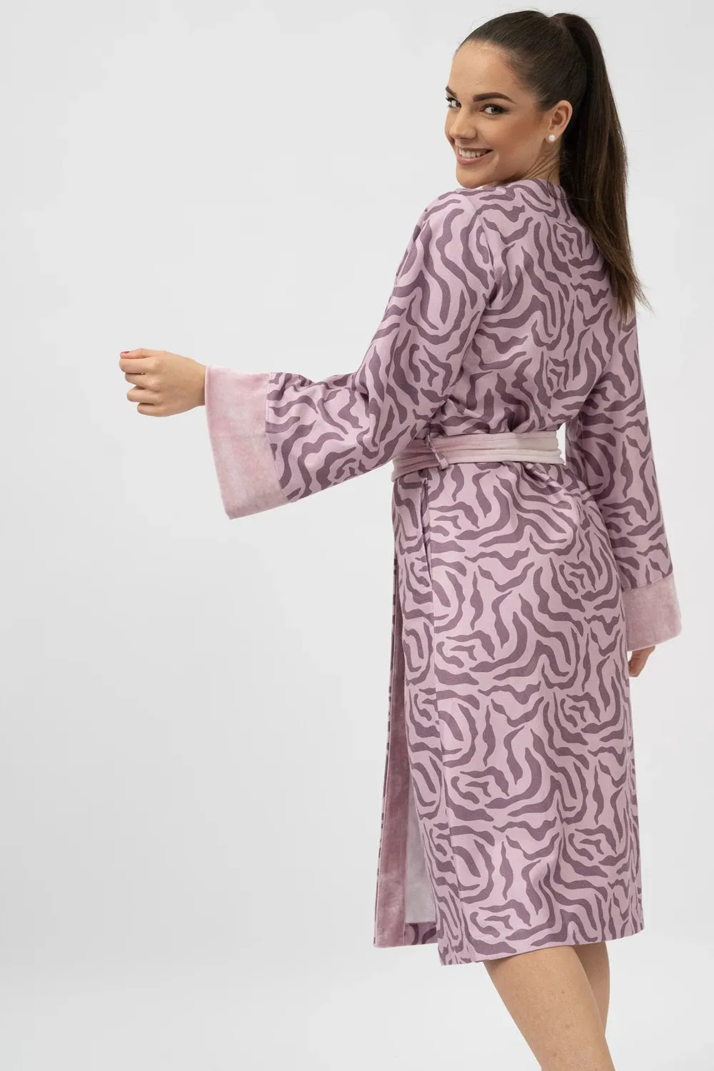 Luxurious Japanese-Style Printed Kimono