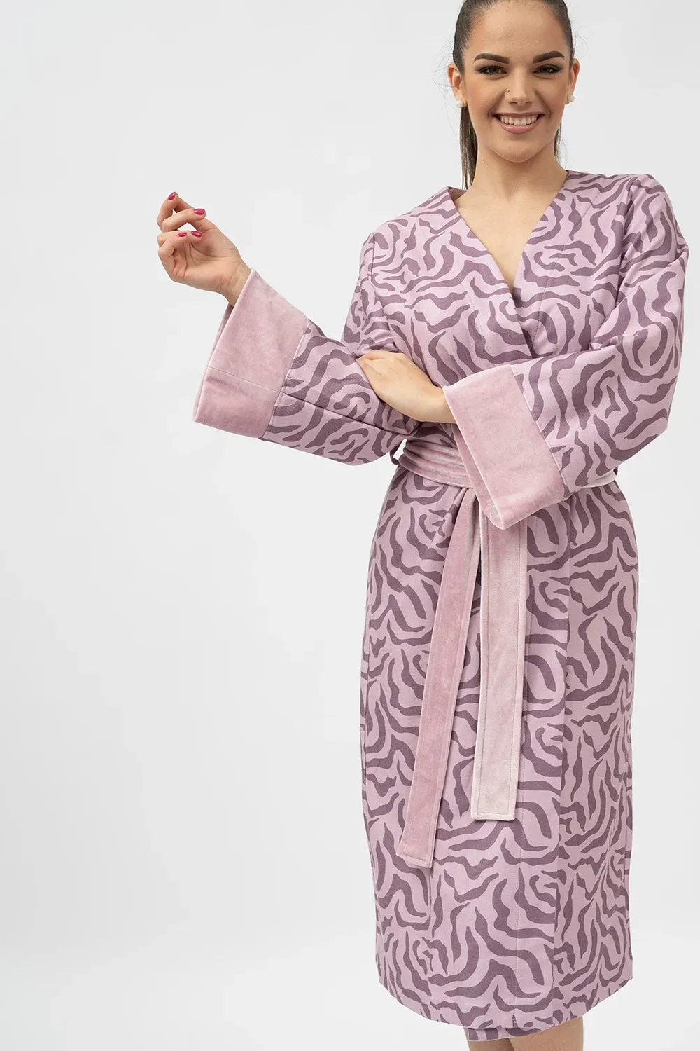 Luxurious Japanese-Style Printed Kimono