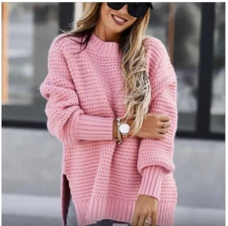 Marilyn - Solid Color Drawstring Woman's Knit Sweater