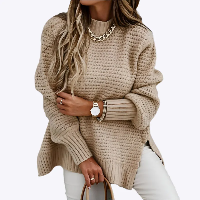 Marilyn - Solid Color Drawstring Woman's Knit Sweater