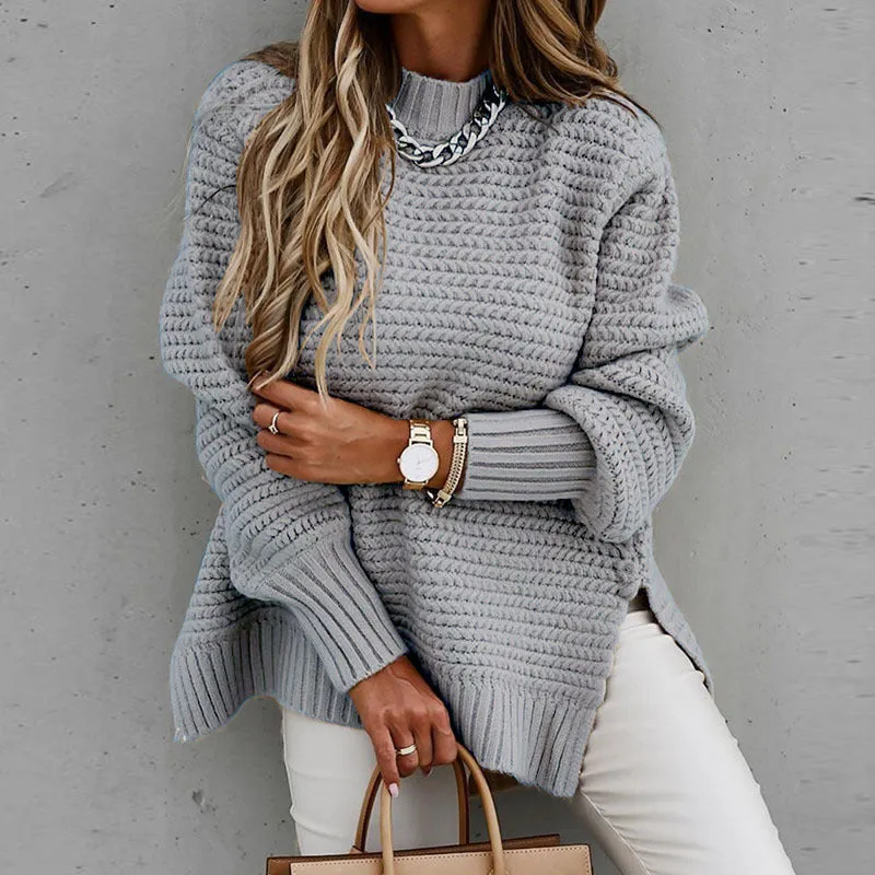 Marilyn - Solid Color Drawstring Woman's Knit Sweater