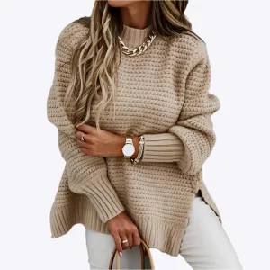 Marilyn - Solid Color Drawstring Woman's Knit Sweater