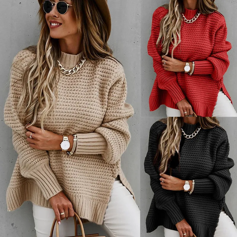 Marilyn - Solid Color Drawstring Woman's Knit Sweater