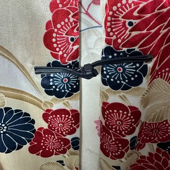 Marina Rinaldi Floral Satin Kimono Top Jacket Asian Inspired