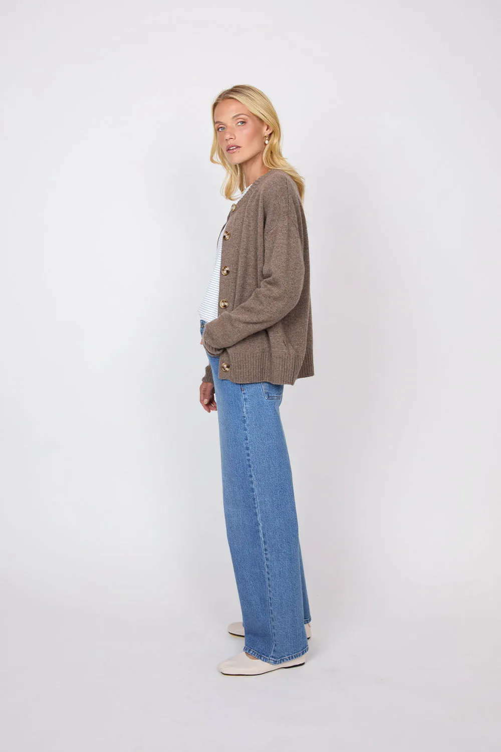 Marlow Luxe Cashmere Cardigan - Hazelnut