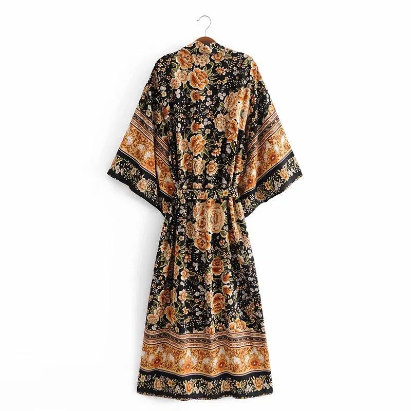 MARNIE Boho Floral Print Kimono