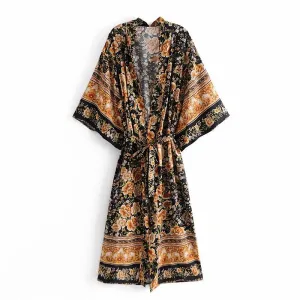 MARNIE Boho Floral Print Kimono