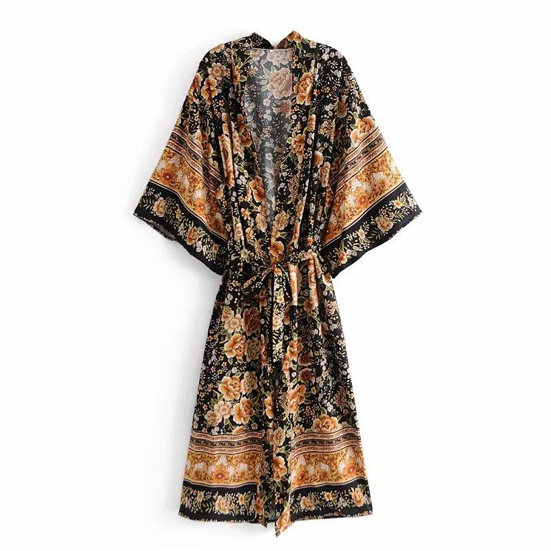 MARNIE Boho Floral Print Kimono