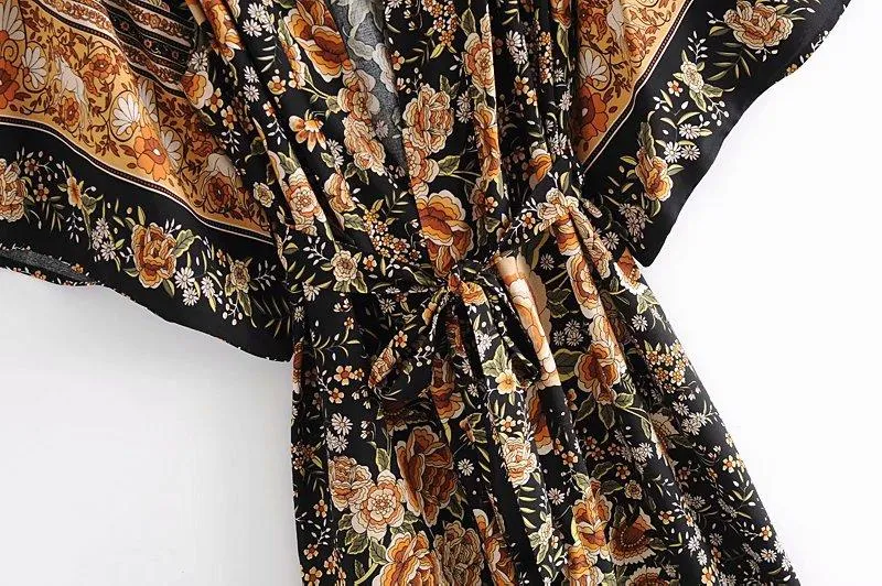 MARNIE Boho Floral Print Kimono