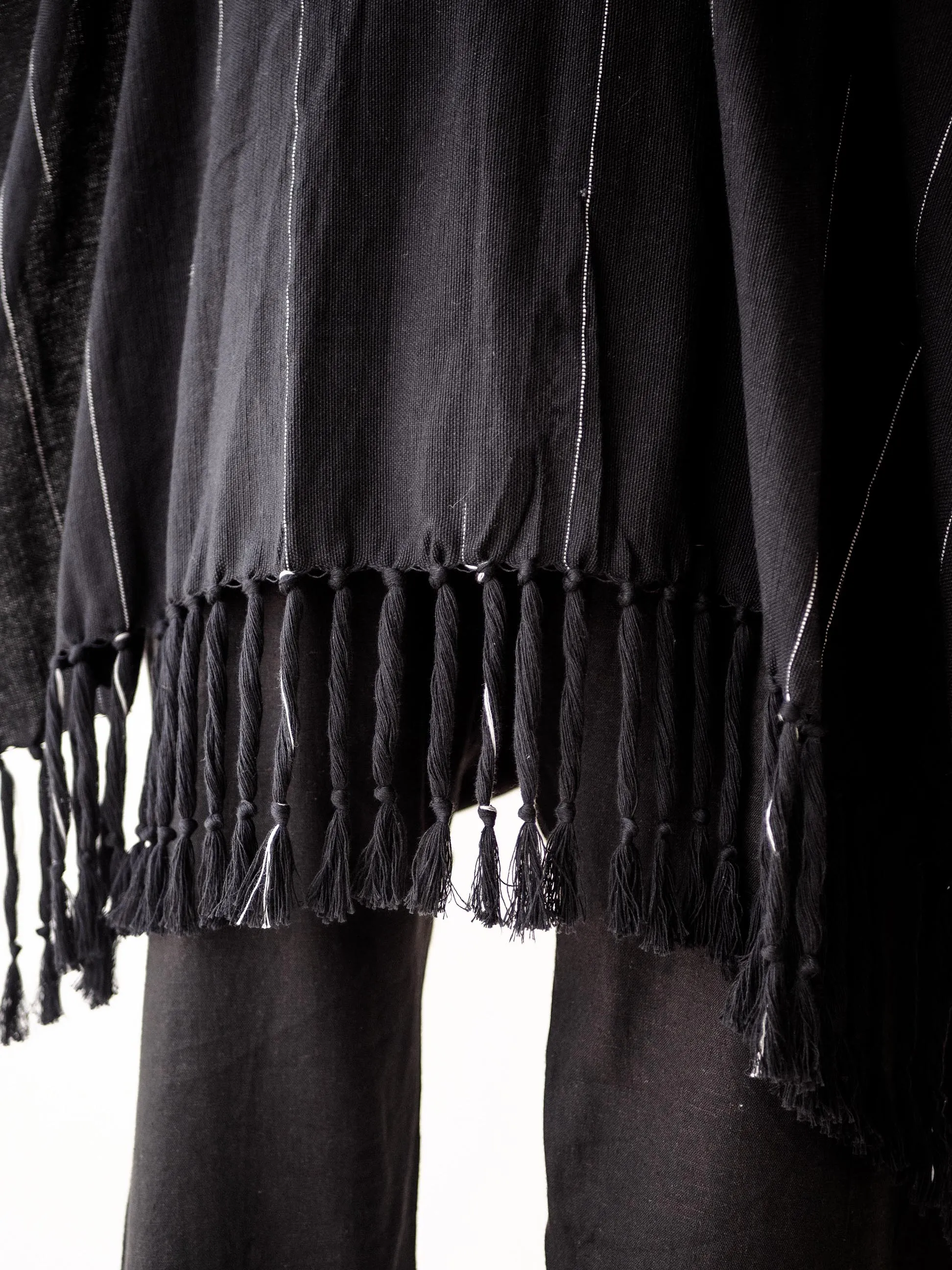 Men's Black Cape Poncho with fringes