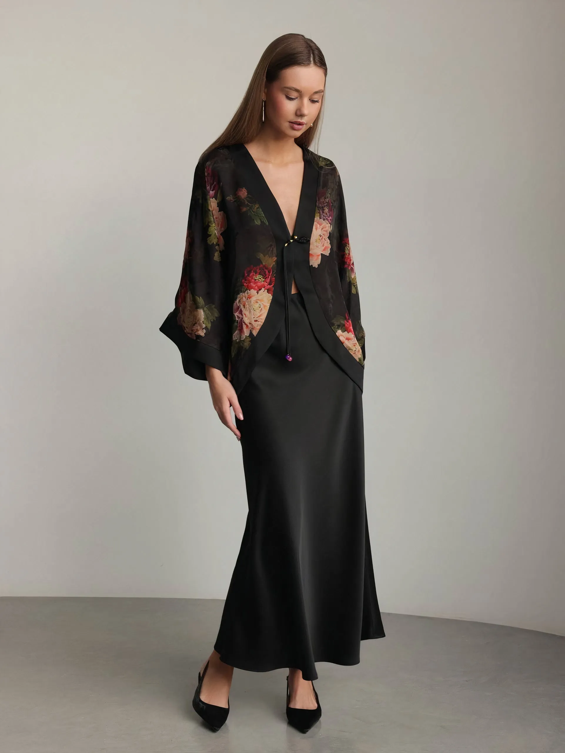 Midnight Bloom Kimono
