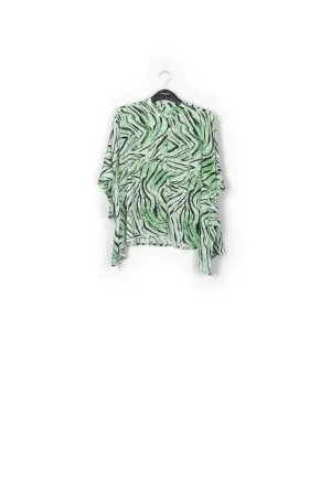 Mint green oversized top with tiger motif